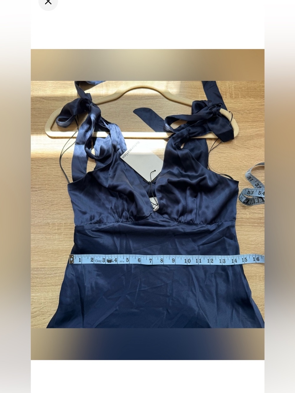 NWT Reformation Pernille Silk Maxi Dress Navy Blue Small - Picture 13 of 17
